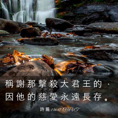 Picture 03 - 詩 篇 136:17 CUVT - 稱 謝 那 擊 殺 大 君 王 的 ， 因 他 - Bible Verse Picture