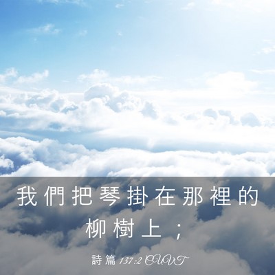 Picture 03 - 詩 篇 137:2 CUVT - 我 們 把 琴 掛 在 那 裡 的 柳 樹 上 - Bible Verse Picture