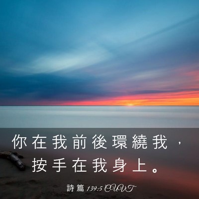 Picture 03 - 詩 篇 139:5 CUVT - 你 在 我 前 後 環 繞 我 ， 按 手 在 - Bible Verse Picture