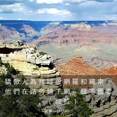 Picture 03 - 詩 篇 140:5 CUVT - 驕 傲 人 為 我 暗 設 網 羅 和 繩 索 - Bible Verse Picture