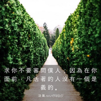Picture 03 - 詩 篇 143:2 CUVT - 求 你 不 要 審 問 僕 人 ； 因 為 在 - Bible Verse Picture