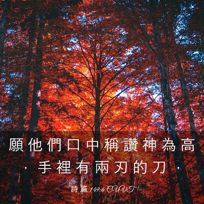 Picture 03 - 詩 篇 149:6 CUVT - 願 他 們 口 中 稱 讚 神 為 高 ， 手 - Bible Verse Picture