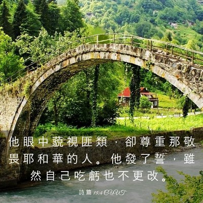Picture 03 - 詩 篇 15:4 CUVT - 他 眼 中 藐 視 匪 類 ， 卻 尊 重 那 - Bible Verse Picture