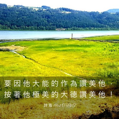 Picture 03 - 詩 篇 150:2 CUVT - 要 因 他 大 能 的 作 為 讚 美 他 ， - Bible Verse Picture