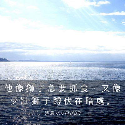 Picture 03 - 詩 篇 17:12 CUVT - 他 像 獅 子 急 要 抓 食 ， 又 像 少 - Bible Verse Picture
