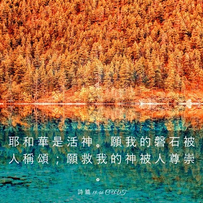 Picture 03 - 詩 篇 18:46 CUVT - 耶 和 華 是 活 神 。 願 我 的 磐 石 - Bible Verse Picture