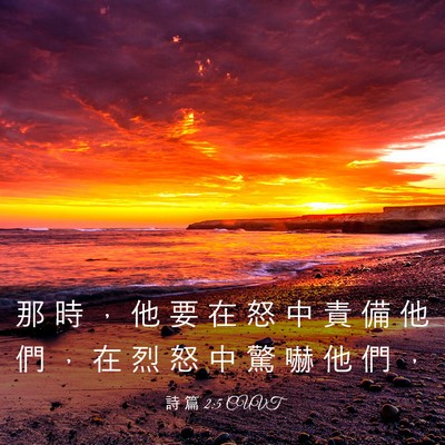 Picture 03 - 詩 篇 2:5 CUVT - 那 時 ， 他 要 在 怒 中 責 備 他 們 - Bible Verse Picture