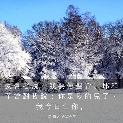 Picture 03 - 詩 篇 2:7 CUVT - 受 膏 者 說 ： 我 要 傳 聖 旨 。 耶 - Bible Verse Picture