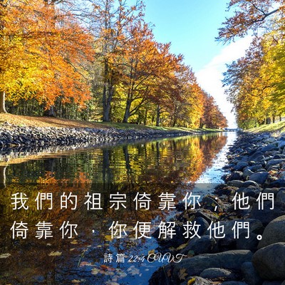 Picture 03 - 詩 篇 22:4 CUVT - 我 們 的 祖 宗 倚 靠 你 ； 他 們 倚 - Bible Verse Picture