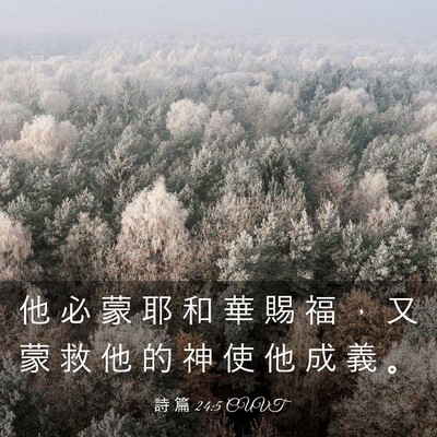 Picture 03 - 詩 篇 24:5 CUVT - 他 必 蒙 耶 和 華 賜 福 ， 又 蒙 救 - Bible Verse Picture