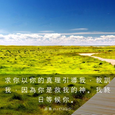 Picture 03 - 詩 篇 25:5 CUVT - 求 你 以 你 的 真 理 引 導 我 ， 教 - Bible Verse Picture