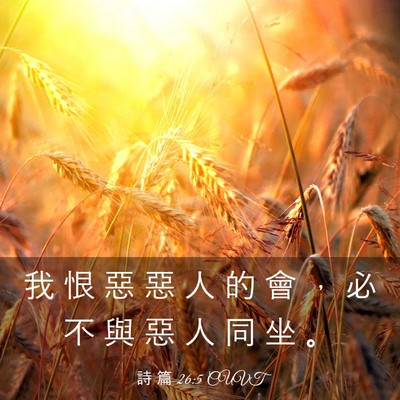Picture 03 - 詩 篇 26:5 CUVT - 我 恨 惡 惡 人 的 會 ， 必 不 與 惡 - Bible Verse Picture