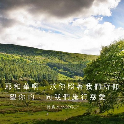 Picture 03 - 詩 篇 33:22 CUVT - 耶 和 華 啊 ， 求 你 照 著 我 們 所 - Bible Verse Picture