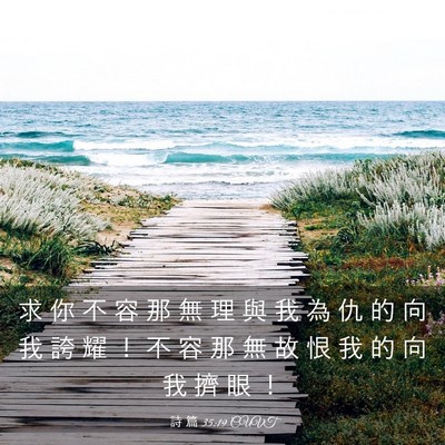 Picture 03 - 詩 篇 35:19 CUVT - 求 你 不 容 那 無 理 與 我 為 仇 的 - Bible Verse Picture