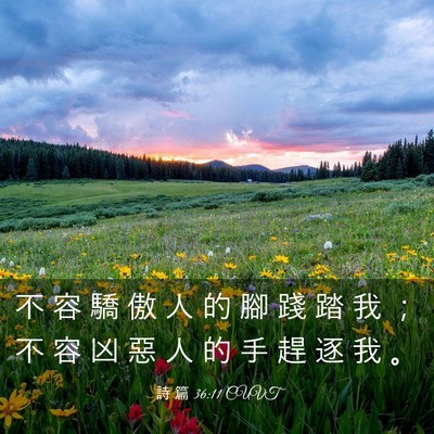 Picture 03 - 詩 篇 36:11 CUVT - 不 容 驕 傲 人 的 腳 踐 踏 我 ； 不 - Bible Verse Picture