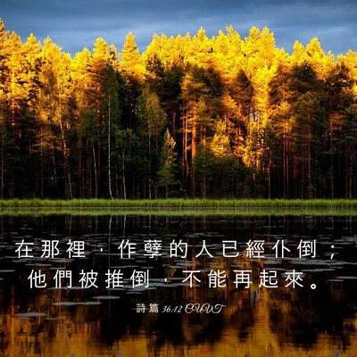 Picture 03 - 詩 篇 36:12 CUVT - 在 那 裡 ， 作 孽 的 人 已 經 仆 倒 - Bible Verse Picture
