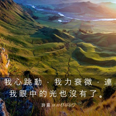 Picture 03 - 詩 篇 38:10 CUVT - 我 心 跳 動 ， 我 力 衰 微 ， 連 我 - Bible Verse Picture