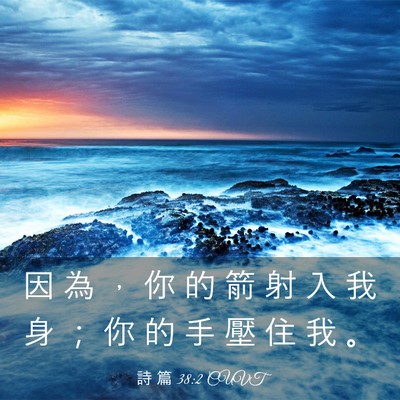 Picture 03 - 詩 篇 38:2 CUVT - 因 為 ， 你 的 箭 射 入 我 身 ； 你 - Bible Verse Picture