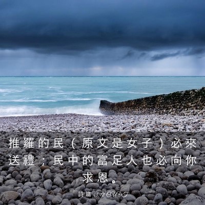 Picture 03 - 詩 篇 45:12 CUVT - 推 羅 的 民 （ 原 文 是 女 子 ） 必 - Bible Verse Picture