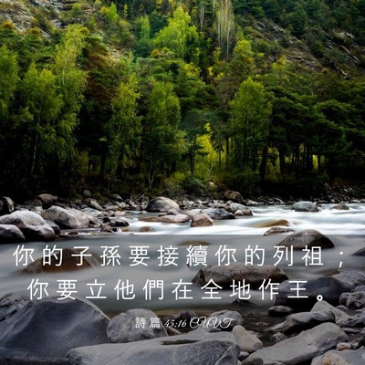 Picture 03 - 詩 篇 45:16 CUVT - 你 的 子 孫 要 接 續 你 的 列 祖 ； - Bible Verse Picture