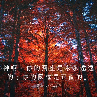Picture 03 - 詩 篇 45:6 CUVT - 神 啊 ， 你 的 寶 座 是 永 永 遠 遠 - Bible Verse Picture
