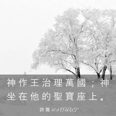 Picture 03 - 詩 篇 47:8 CUVT - 神 作 王 治 理 萬 國 ； 神 坐 在 他 - Bible Verse Picture