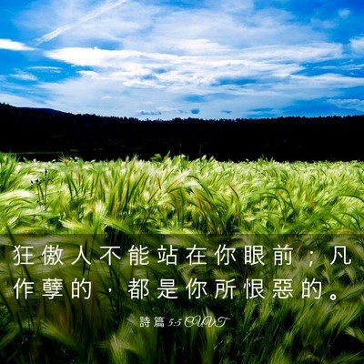 Picture 03 - 詩 篇 5:5 CUVT - 狂 傲 人 不 能 站 在 你 眼 前 ； 凡 - Bible Verse Picture