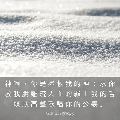 Picture 03 - 詩 篇 51:14 CUVT - 神 啊 ， 你 是 拯 救 我 的 神 ； 求 - Bible Verse Picture