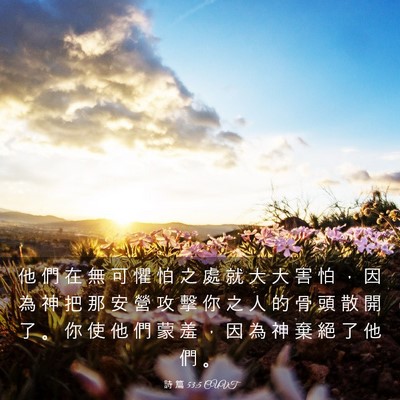 Picture 03 - 詩 篇 53:5 CUVT - 他 們 在 無 可 懼 怕 之 處 就 大 大 - Bible Verse Picture