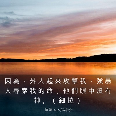 Picture 03 - 詩 篇 54:3 CUVT - 因 為 ， 外 人 起 來 攻 擊 我 ， 強 - Bible Verse Picture