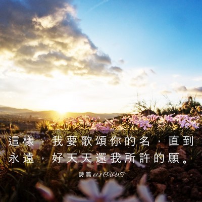 Picture 03 - 詩 篇 61:8 CUVT - 這 樣 ， 我 要 歌 頌 你 的 名 ， 直 - Bible Verse Picture