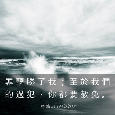Picture 03 - 詩 篇 65:3 CUVT - 罪 孽 勝 了 我 ； 至 於 我 們 的 過 - Bible Verse Picture