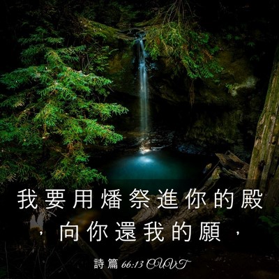 Picture 03 - 詩 篇 66:13 CUVT - 我 要 用 燔 祭 進 你 的 殿 ， 向 你 - Bible Verse Picture