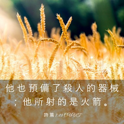 Picture 03 - 詩 篇 7:13 CUVT - 他 也 預 備 了 殺 人 的 器 械 ； 他 - Bible Verse Picture