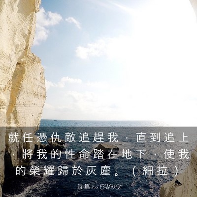 Picture 03 - 詩 篇 7:5 CUVT - 就 任 憑 仇 敵 追 趕 我 ， 直 到 追 - Bible Verse Picture