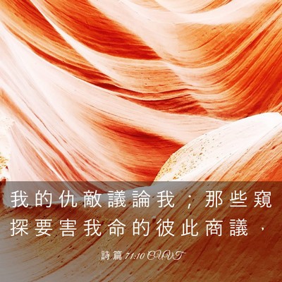 Picture 03 - 詩 篇 71:10 CUVT - 我 的 仇 敵 議 論 我 ； 那 些 窺 探 - Bible Verse Picture