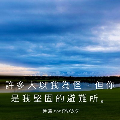Picture 03 - 詩 篇 71:7 CUVT - 許 多 人 以 我 為 怪 ， 但 你 是 我 - Bible Verse Picture