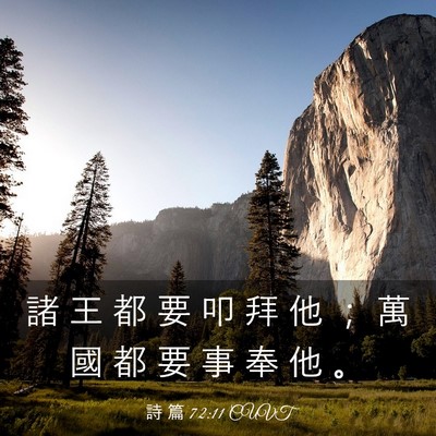 Picture 03 - 詩 篇 72:11 CUVT - 諸 王 都 要 叩 拜 他 ； 萬 國 都 要 - Bible Verse Picture