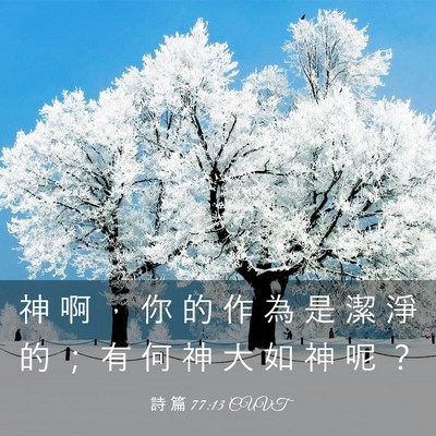 Picture 03 - 詩 篇 77:13 CUVT - 神 啊 ， 你 的 作 為 是 潔 淨 的 ； - Bible Verse Picture