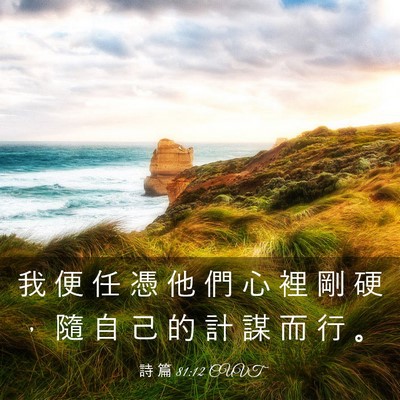 Picture 03 - 詩 篇 81:12 CUVT - 我 便 任 憑 他 們 心 裡 剛 硬 ， 隨 - Bible Verse Picture