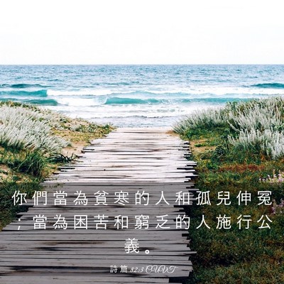 Picture 03 - 詩 篇 82:3 CUVT - 你 們 當 為 貧 寒 的 人 和 孤 兒 伸 - Bible Verse Picture
