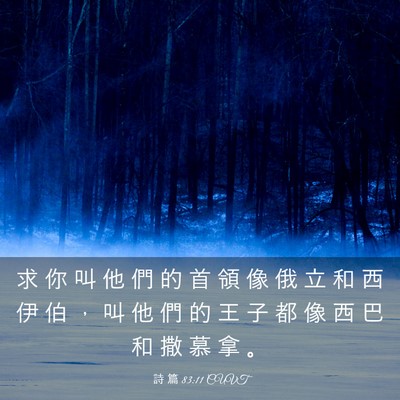 Picture 03 - 詩 篇 83:11 CUVT - 求 你 叫 他 們 的 首 領 像 俄 立 和 - Bible Verse Picture
