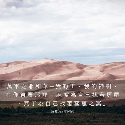 Picture 03 - 詩 篇 84:3 CUVT - 萬 軍 之 耶 和 華 ─ 我 的 王 ， 我 - Bible Verse Picture