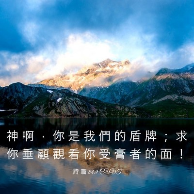 Picture 03 - 詩 篇 84:9 CUVT - 神 啊 ， 你 是 我 們 的 盾 牌 ； 求 - Bible Verse Picture