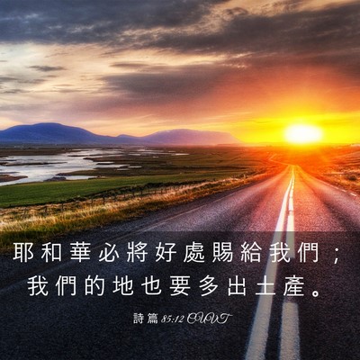 Picture 03 - 詩 篇 85:12 CUVT - 耶 和 華 必 將 好 處 賜 給 我 們 ； - Bible Verse Picture