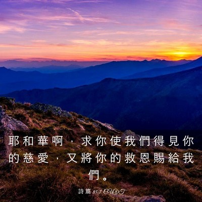 Picture 03 - 詩 篇 85:7 CUVT - 耶 和 華 啊 ， 求 你 使 我 們 得 見 - Bible Verse Picture