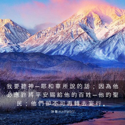 Picture 03 - 詩 篇 85:8 CUVT - 我 要 聽 神 ─ 耶 和 華 所 說 的 話 - Bible Verse Picture
