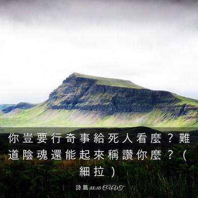 Picture 03 - 詩 篇 88:10 CUVT - 你 豈 要 行 奇 事 給 死 人 看 麼 ？ - Bible Verse Picture