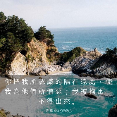 Picture 03 - 詩 篇 88:8 CUVT - 你 把 我 所 認 識 的 隔 在 遠 處 ， - Bible Verse Picture
