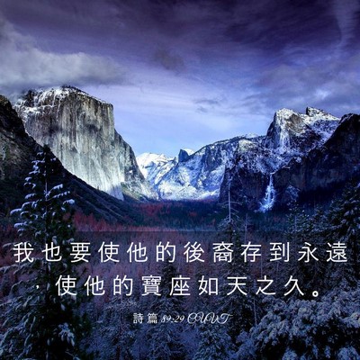 Picture 03 - 詩 篇 89:29 CUVT - 我 也 要 使 他 的 後 裔 存 到 永 遠 - Bible Verse Picture